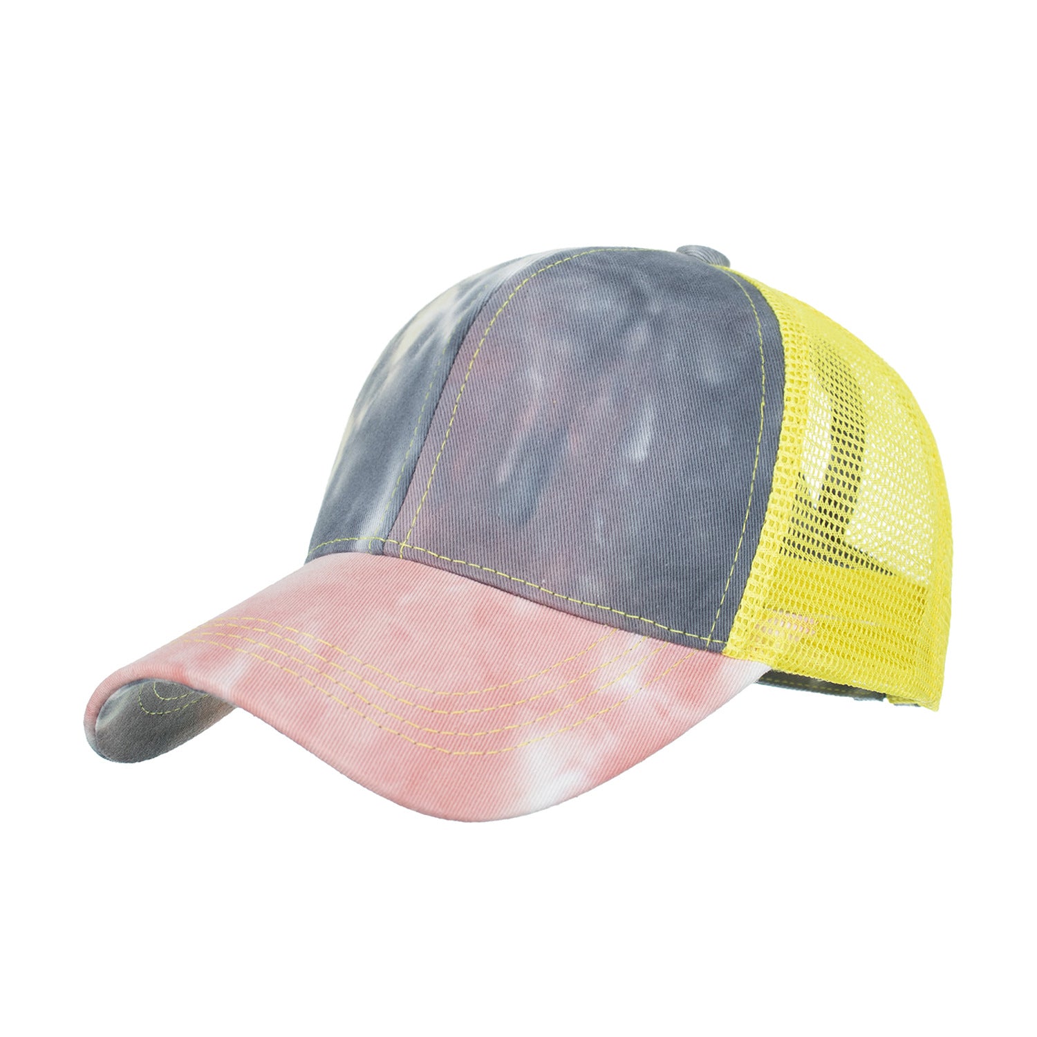 Wholesale Tie-Dye Ponytail Hole Mesh Baseball Cap